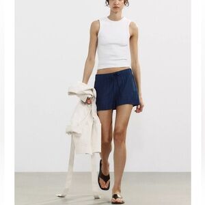 Zara Navy Flowy Shorts NWT Size 4